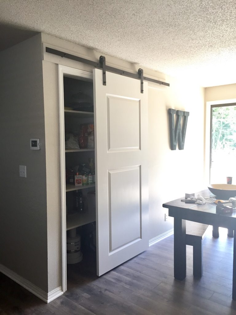 Remodel Hall Closet Turned Pantry w/BarnDoor Unto Adoption