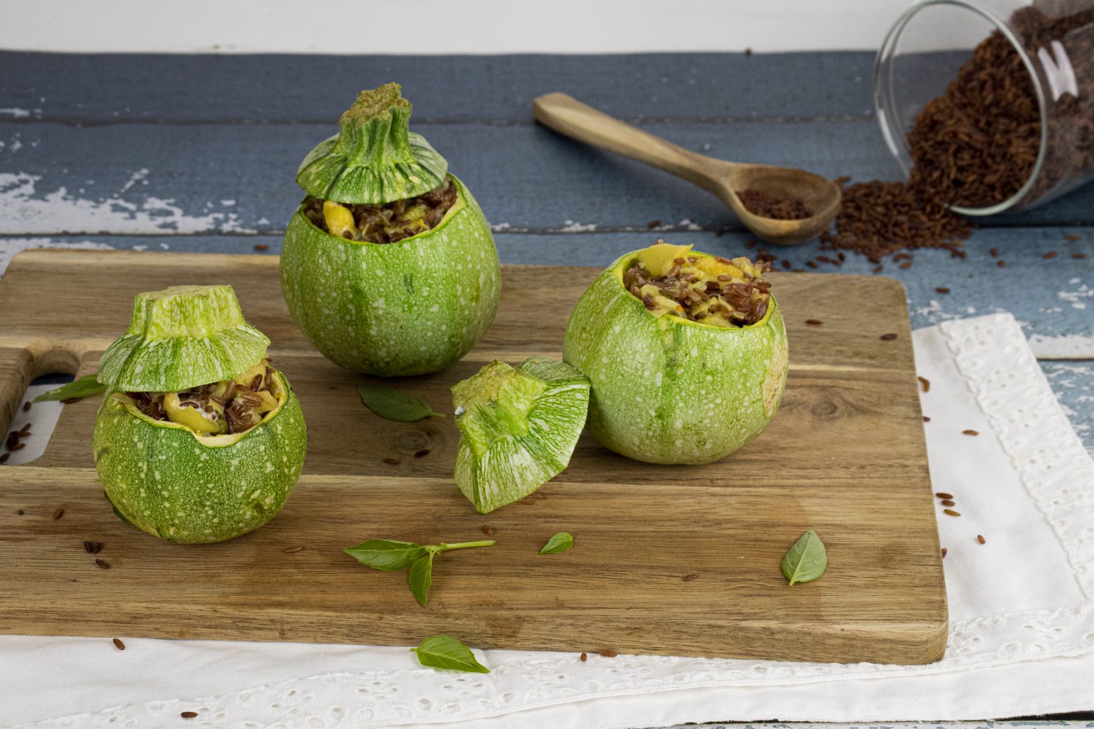 courgette farcie au riz sans viande