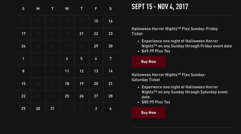 Halloween Horror Nights 2017 Dates Announced