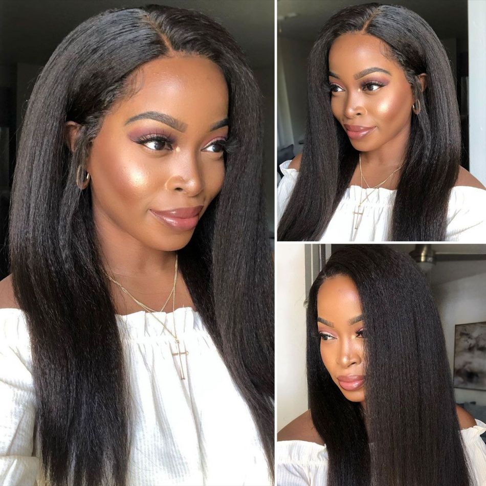 Kinky Straight 13x6 Lace Front Virgin Human Hair Wigs