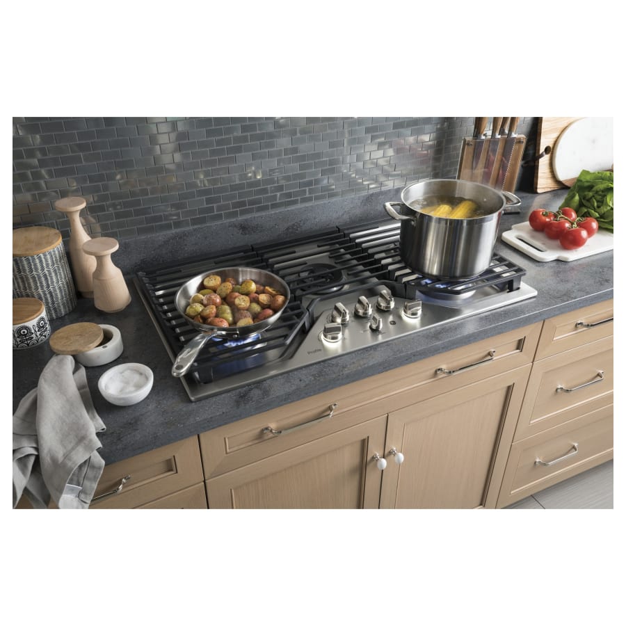 Profile 36 Inch Wide 5 Burner Gas Cooktop with Included ExtraLarge