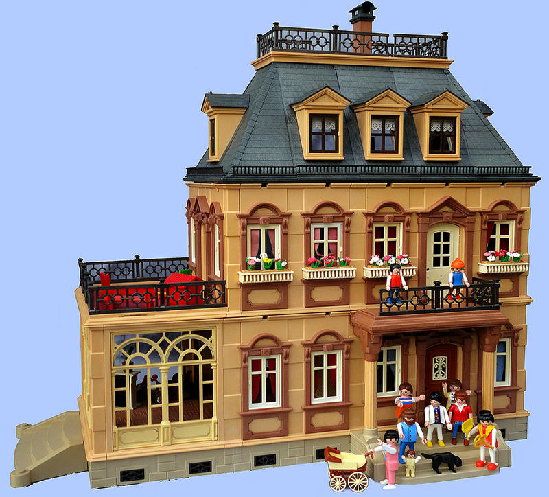 Villa 5300 mit Einrichtung Nostalgie Stadthaus 1900 Haus Puppenhaus v