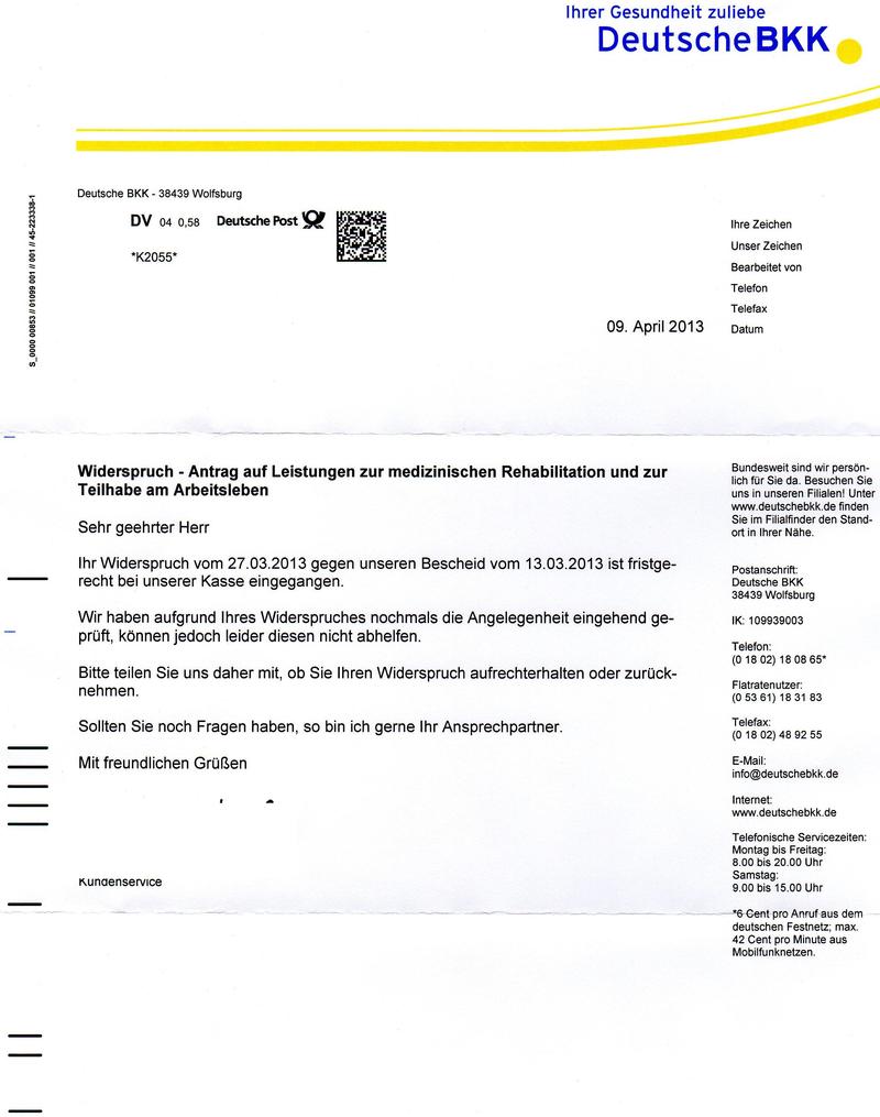 Krankengeld abgelehnt widerspruch KfzVersicherung