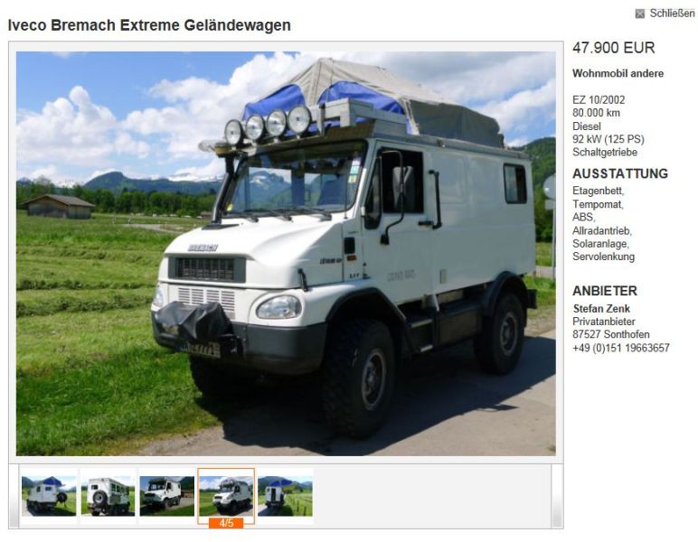 Suche Bremach Extrem mit runder Motorhaube Viermalvier