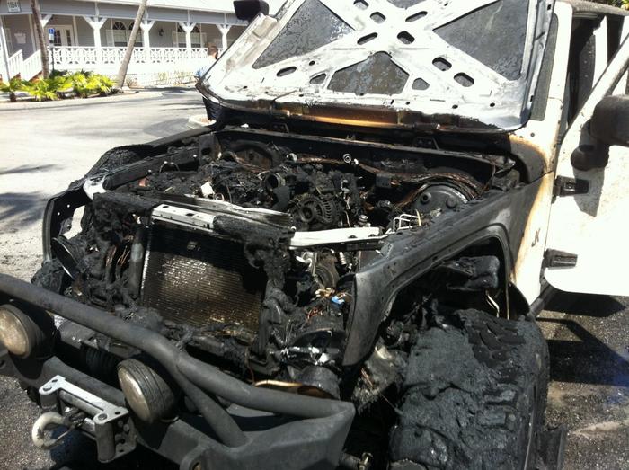 Smoke from under the hood