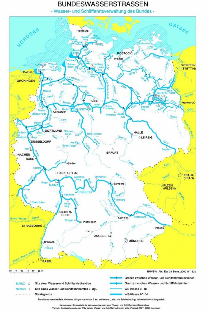 Karte Binnenwasserstraßen Deutschland MittschleppGelegeheit auf d. Oder abwärts Seite 3