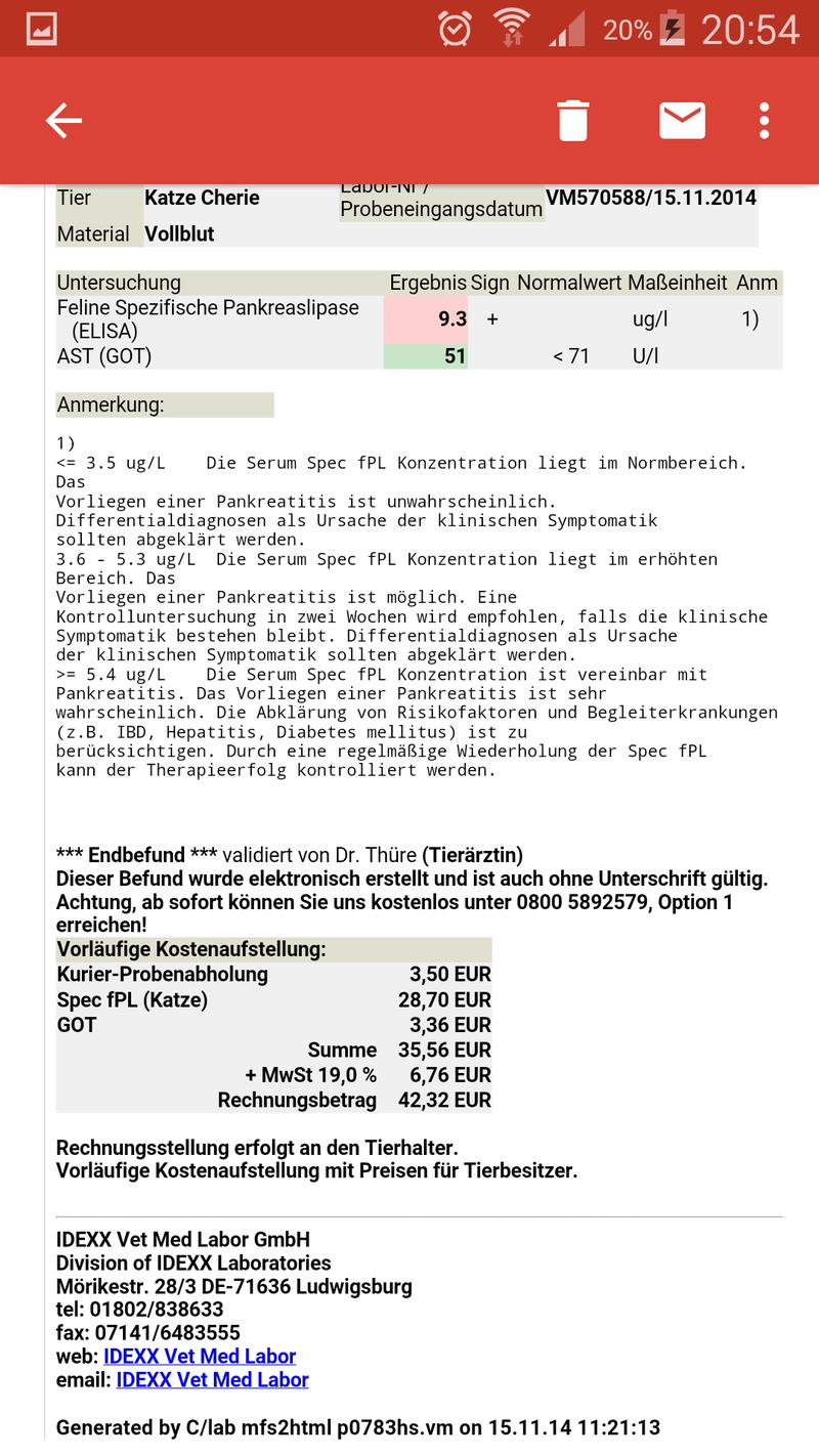 Kosten für ein Blutbild Seite 2 Katzen Forum
