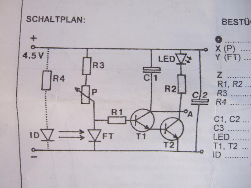 Schaltplan Für eine Lichtschranke Elektrik Kleinbahnsammlerforum