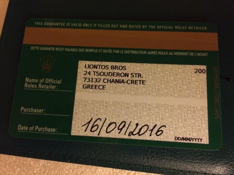Rolex Zertifikat Karte LC Frage zum aktuellen Rolex Zertifikat/ zur Garantiekarte