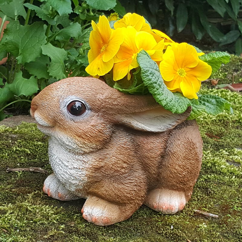 Garten Dekofigur Hase Blumentopf Hasen Übertopf