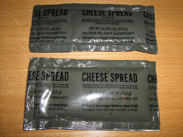 Display of MRE CHEESE SPREAD