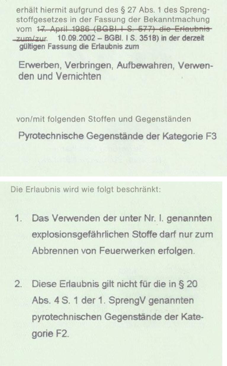 Besucher §27 Schein F3 und F2 Forum