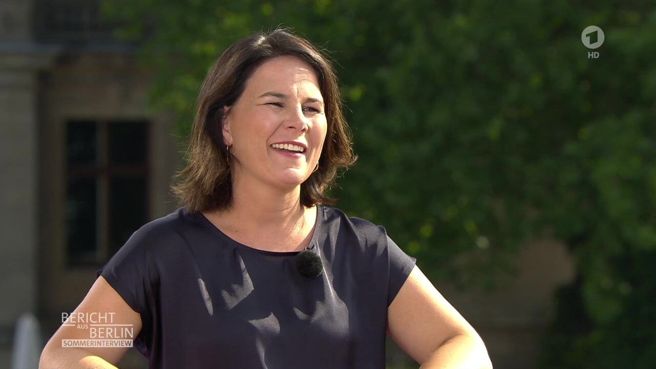 Annalena Baerbock beim ‘Bericht aus Berlin Sommerinterview‘ im Ersten