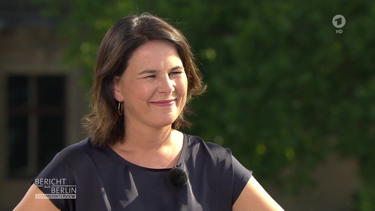 Annalena Baerbock beim ‘Bericht aus Berlin Sommerinterview‘ im Ersten