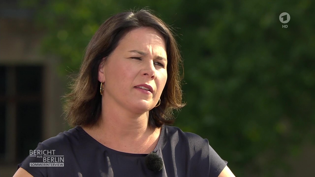 Annalena Baerbock beim ‘Bericht aus Berlin Sommerinterview‘ im Ersten
