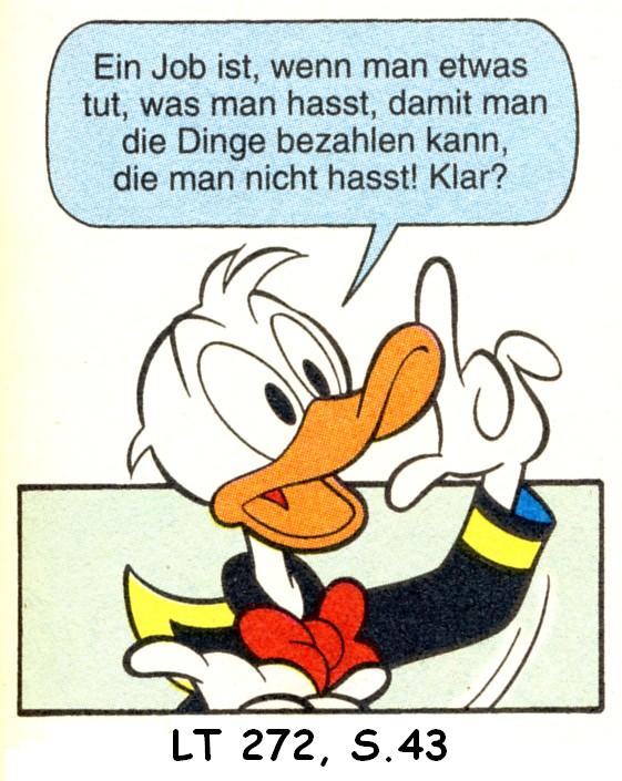 Zitat von Donald Duck zum Thema Arbeit