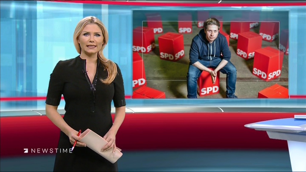 Leslie Nachmann bei ‘Newstime‘ auf ProSieben am 23.11.2019 kleine Fernsehseite der zweite