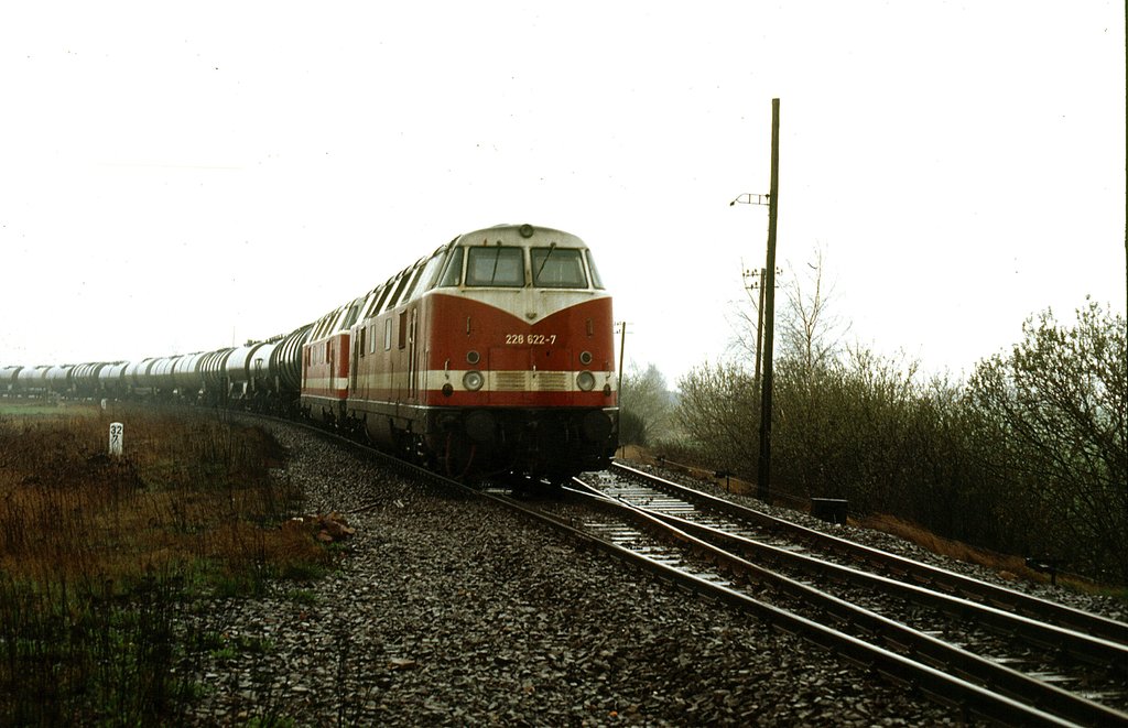 Inselbahnhof Narsdorf/Sachsen am 8.4.1993 (9 B.) Historisches