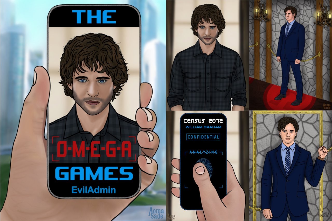 Cover and fanart for "THE OMEGA GAMES" Chapter 1 AomaSade