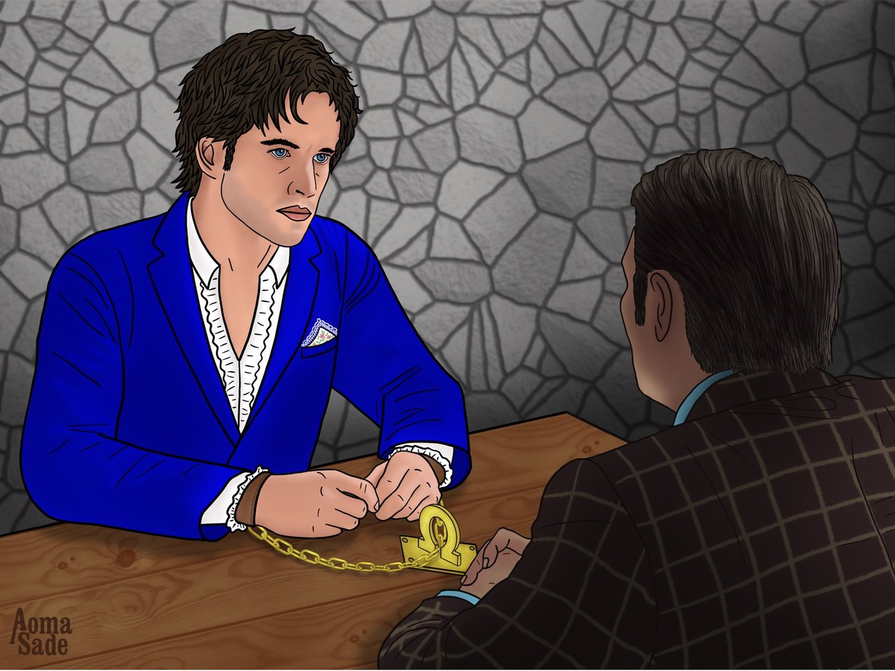 Cover and fanart for "THE OMEGA GAMES" Chapter 4 AomaSade