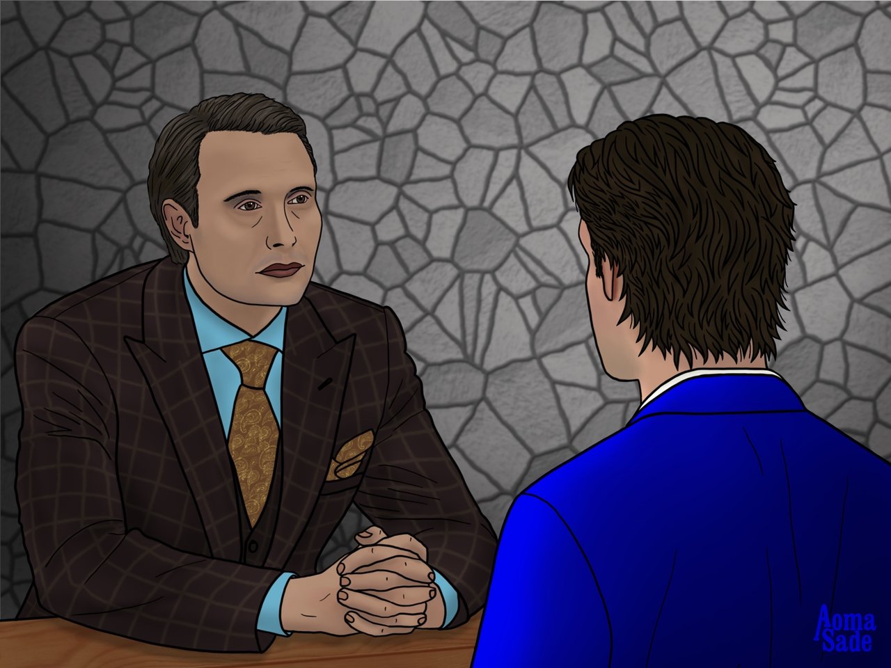 Cover and fanart for "THE OMEGA GAMES" Chapter 4 AomaSade