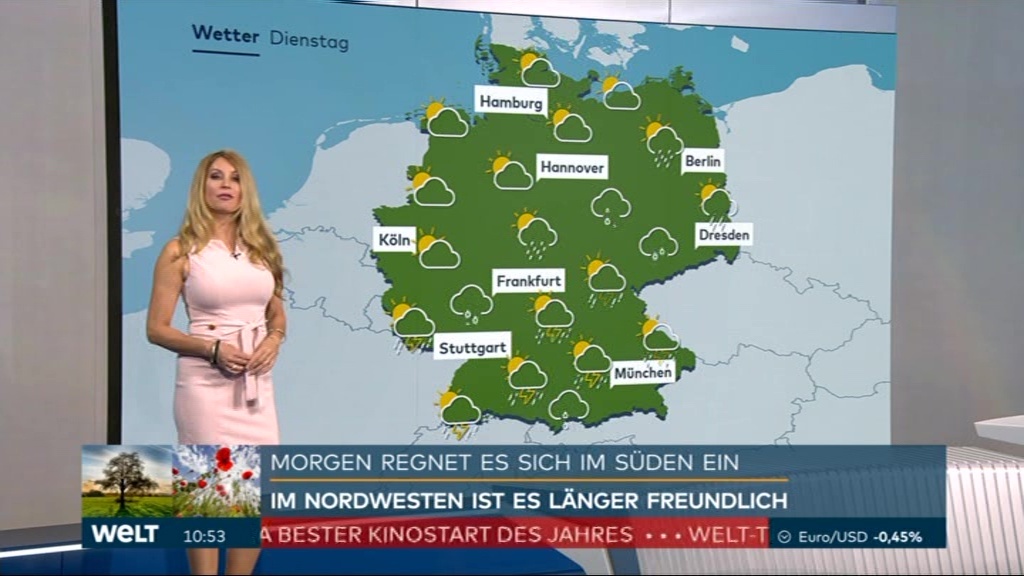 Wetterfee Bei Welt LaleMarie Walter moderiert das Wetter bei „Welt(03)