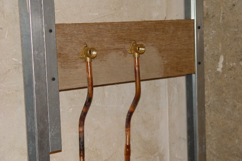 fixing shower / mitigeurs into stud wall