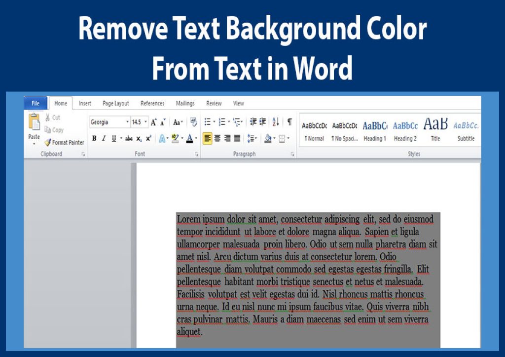 How to Remove Text Background Color in Word UPaae