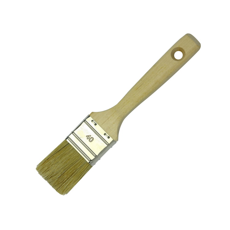 Paint Brush Featuring TopNotch White Bristles and a Flat Trim Design