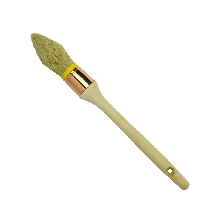 Precision Crafted Natural Bristle Round Paint Brushes for Expert