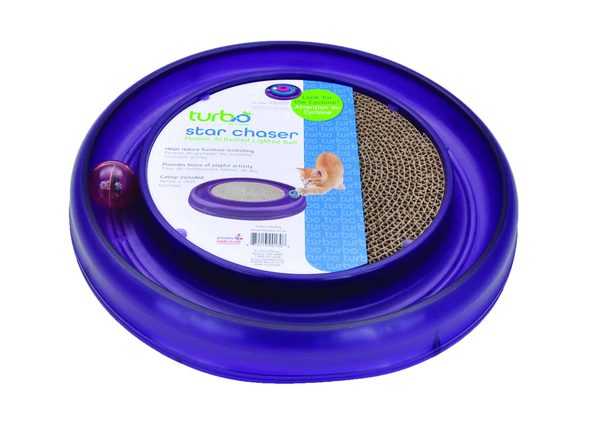 Star Chaser Turbo Scratcher Features LED Lighted Ball UPCO® Pet