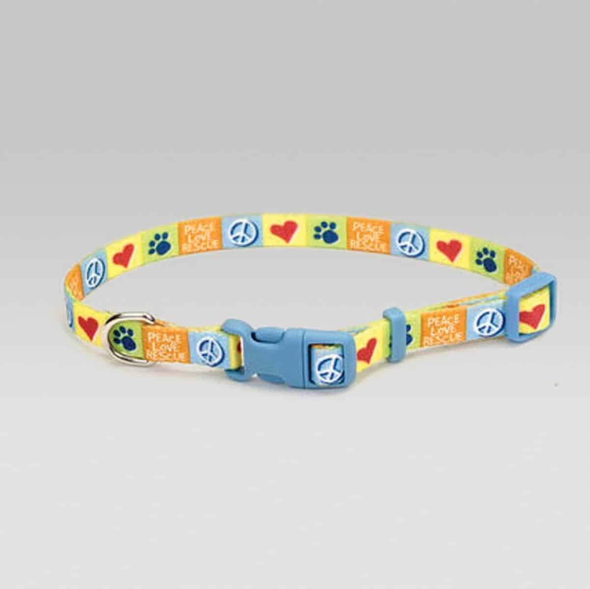 Pet Attire Peace Love Rescue Collar UPCO Pet Supplies
