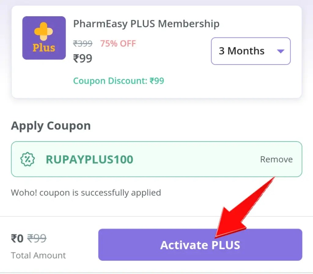 PharmEasy Plus Membership Coupon Code 3 Months Membership Free