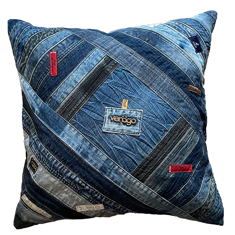 Cushions upcycled from Denim Upcycle Creative