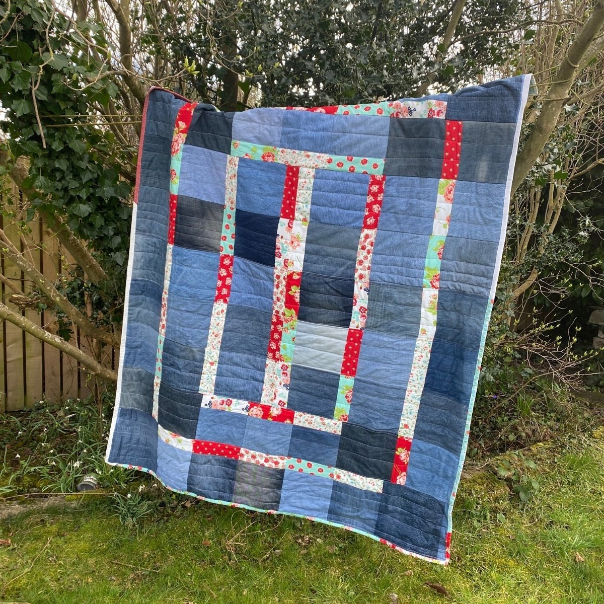 Quick Denim Quilt (Improv Quilt with Instructions) Upcycle My Stuff