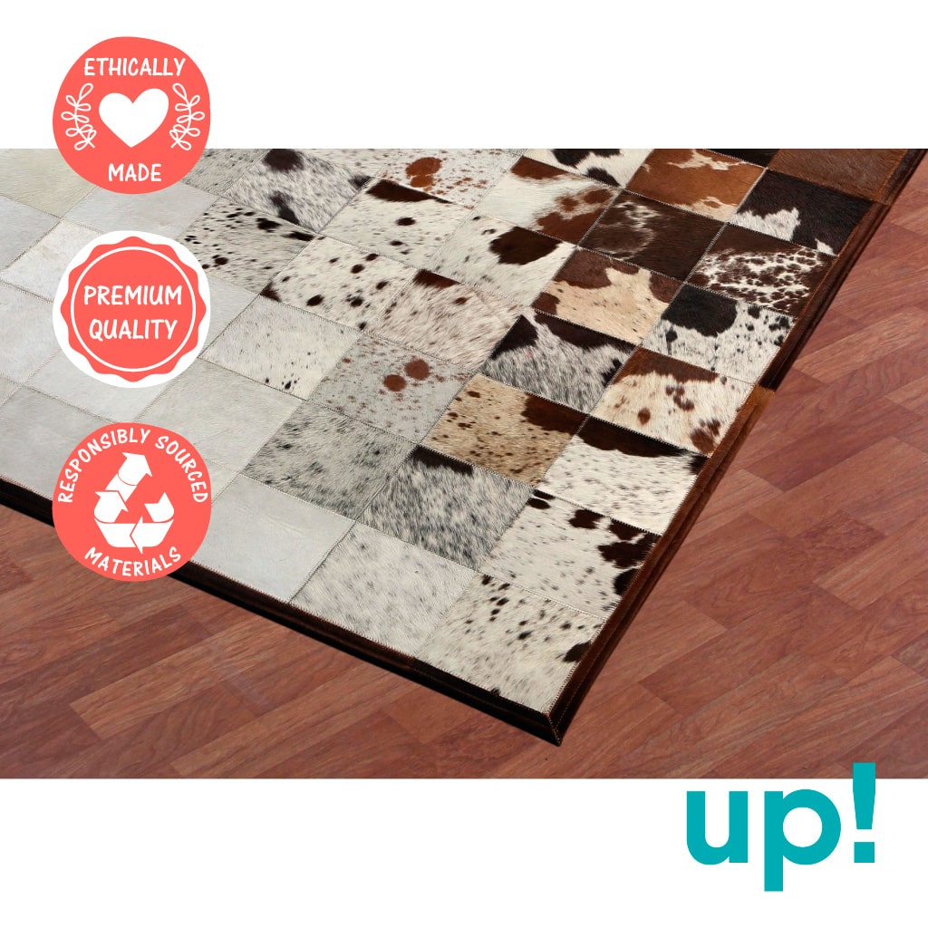 Gradient Cowhide Rug Patchwork Rug Upcycle Refinery Free Worldwide Shipping