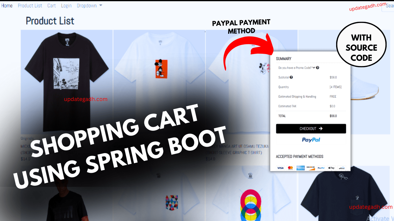 Shopping Cart using Spring Boot with source code