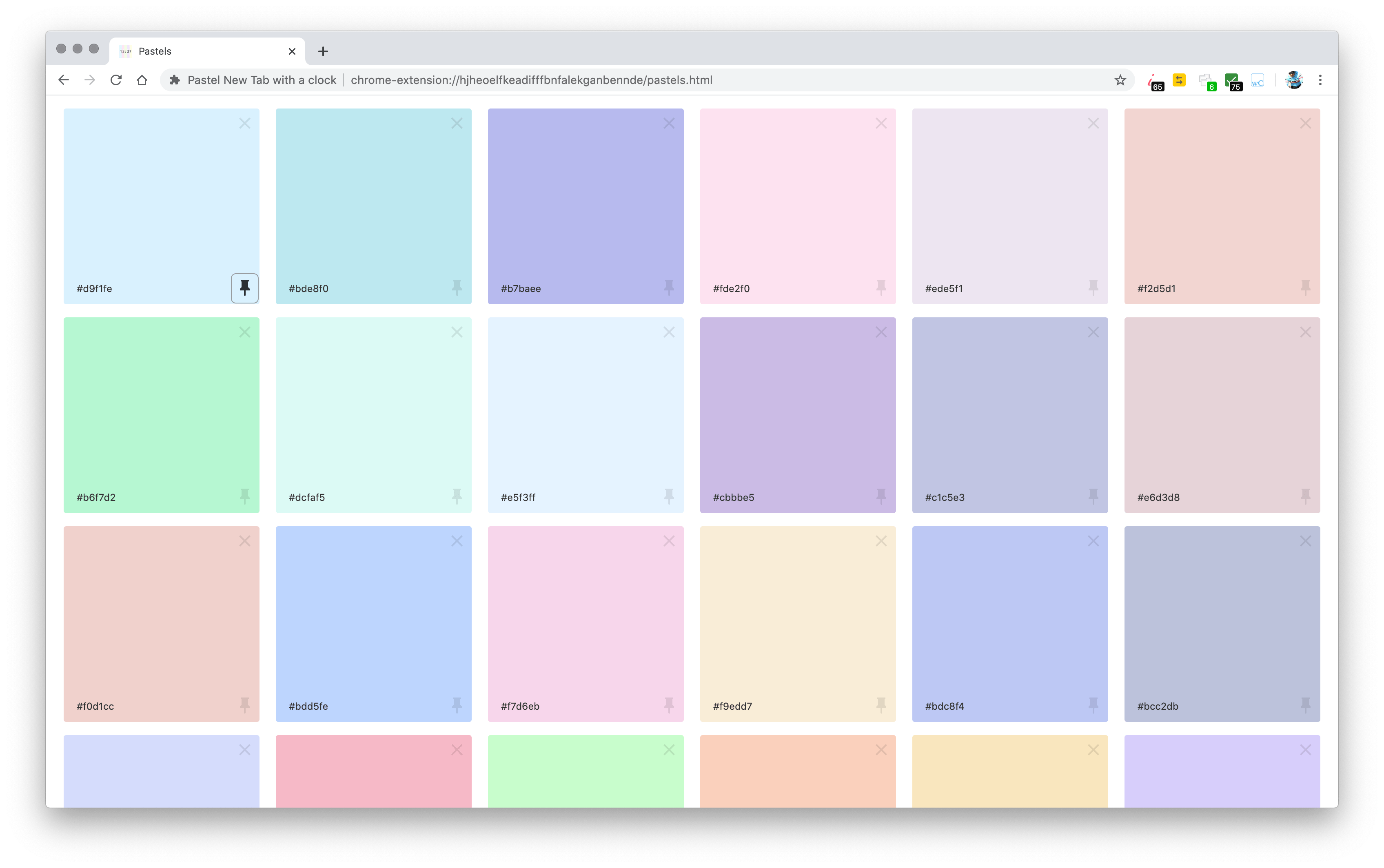 Pastel New Tab App Updates