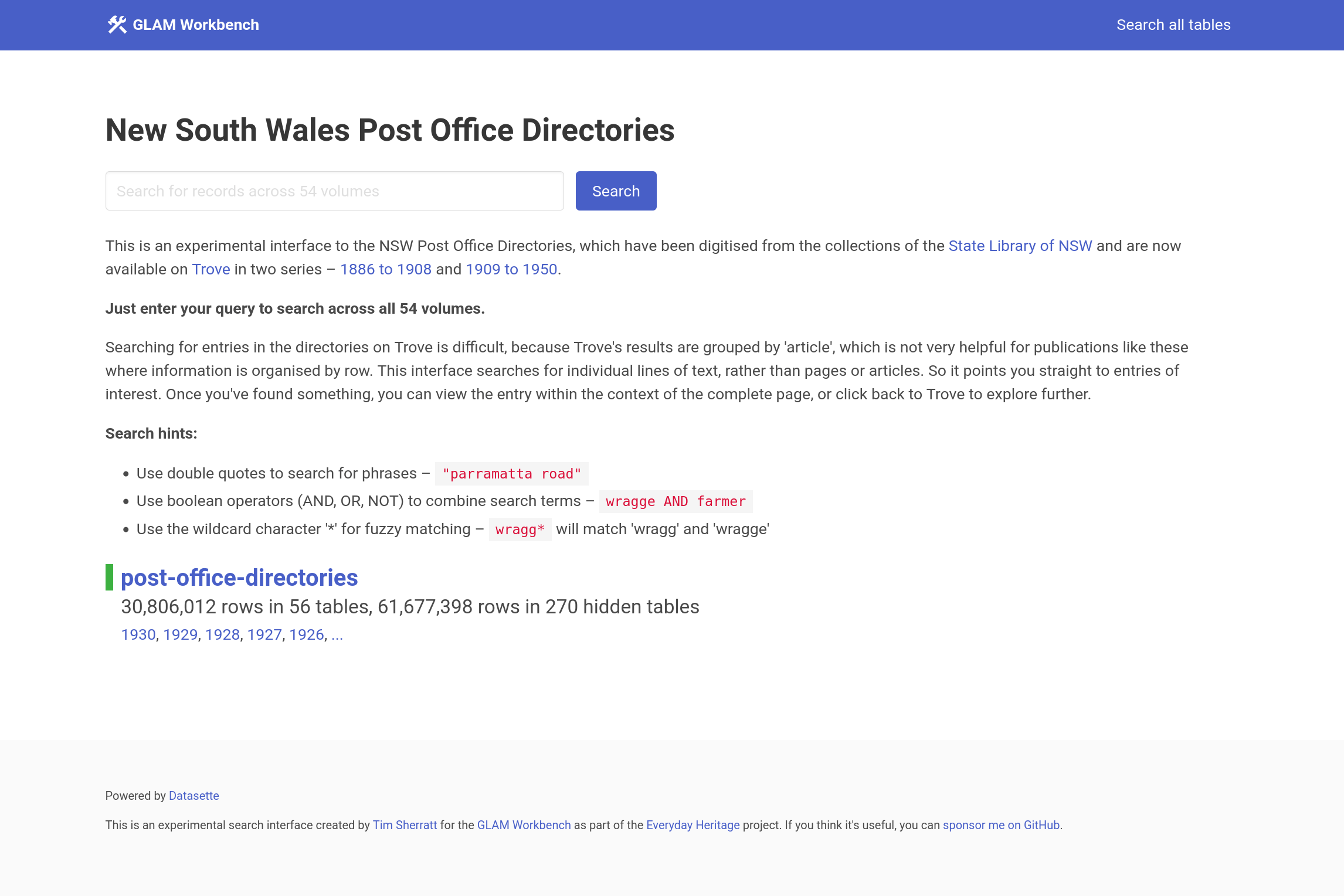 Making NSW Postal Directories (and other digitised directories) easier