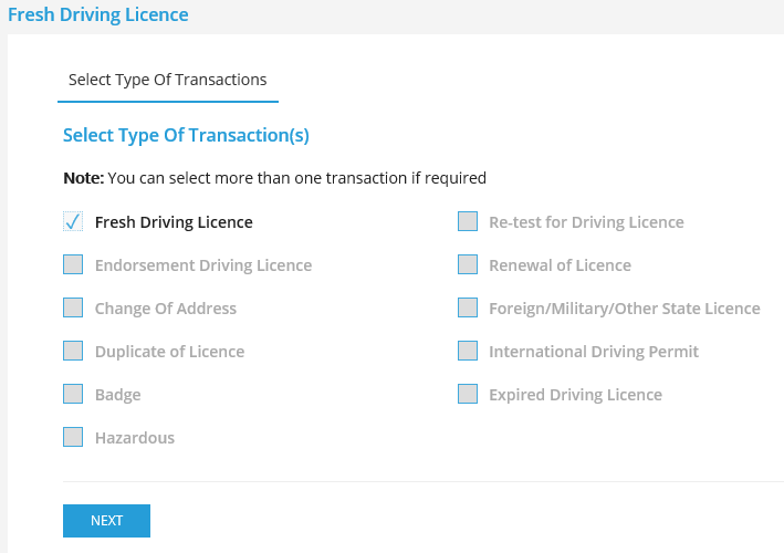 AP Driving License DL/LLR Procedure, Application, Status at
