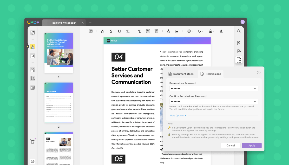 How to Protect and Lock PDF from Editing UPDF