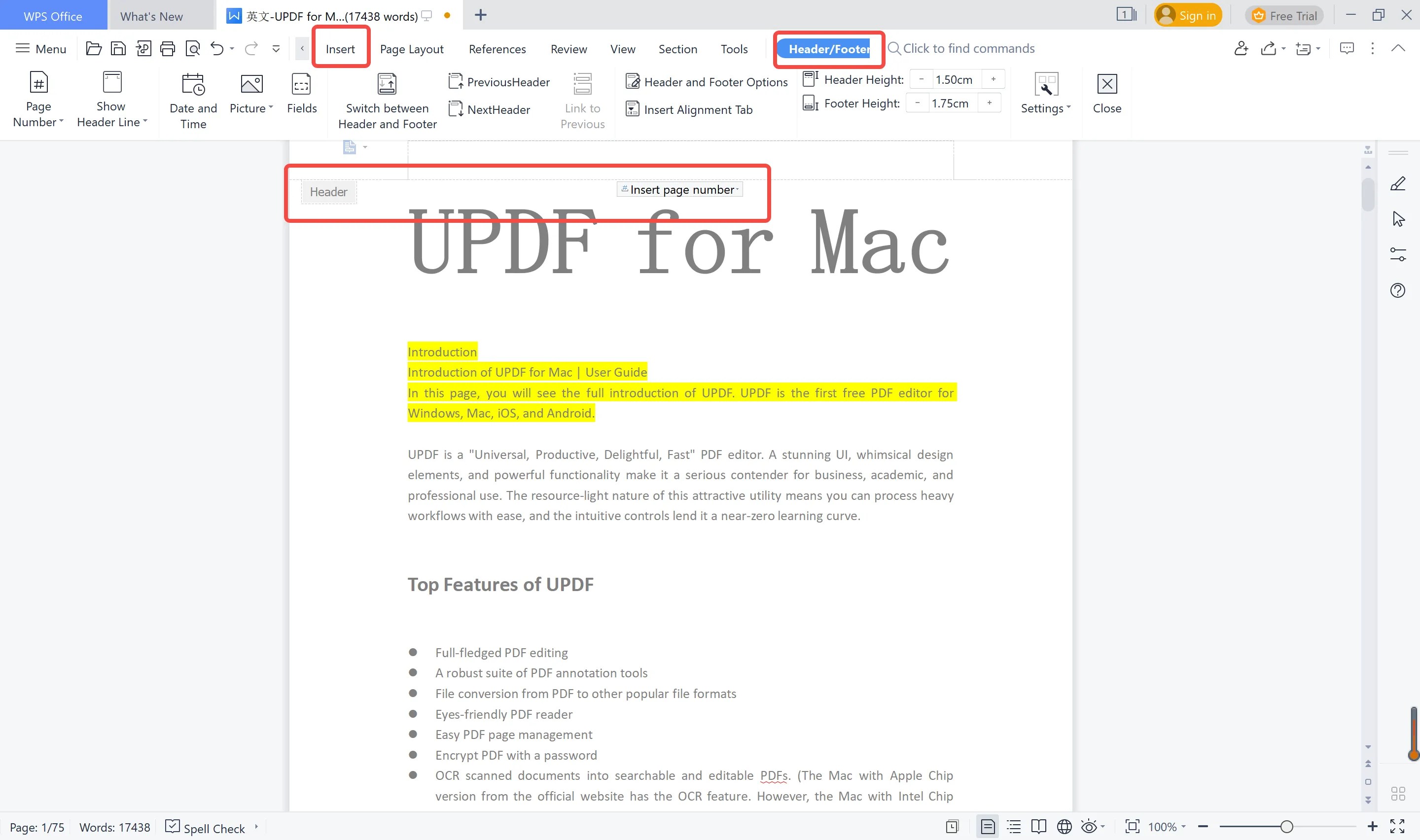Guide How to Remove Page Numbers in Word (MS & WPS)UPDF