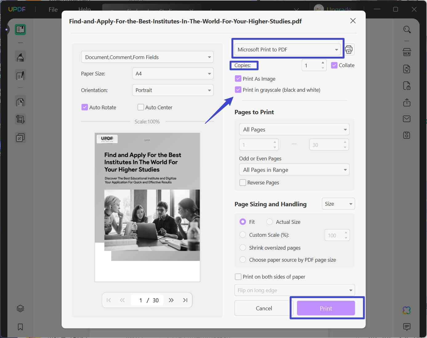 How to Convert Color PDF to Black and White (Grayscale) UPDF