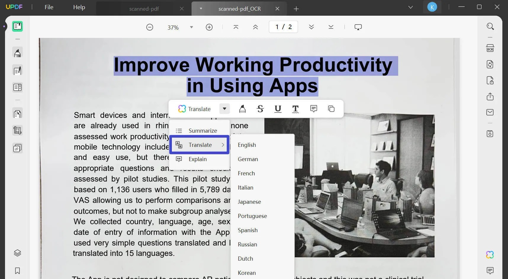 How to Translate Scanned PDF? (AI Methods Included) UPDF