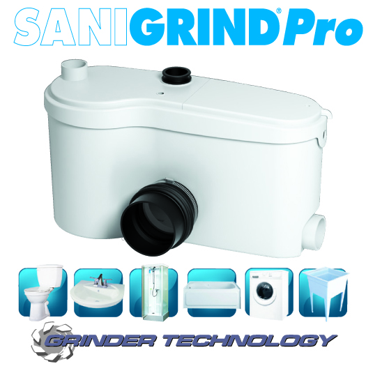 Up Flushers SANIFLO SANIGRIND PRO Grinder pump only. Installed below