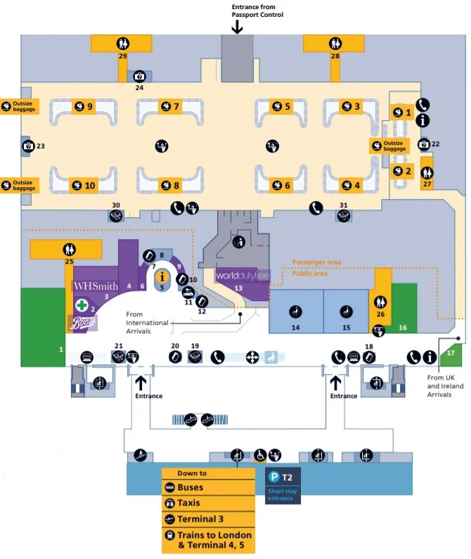 Heathrow Terminal 3 Map Arrival 60C
