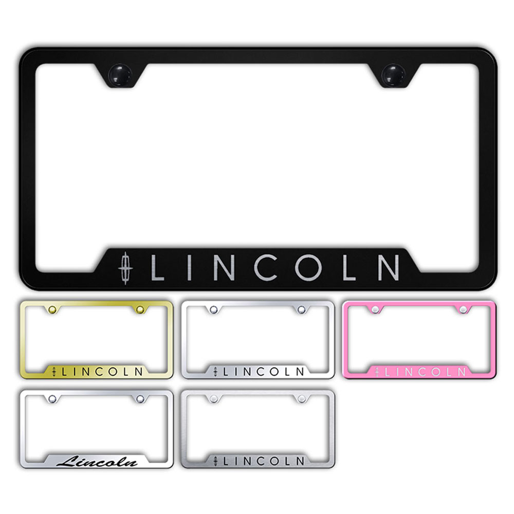 Name Stainless Steel Cutout Bottom License Plate Frame for Lincoln