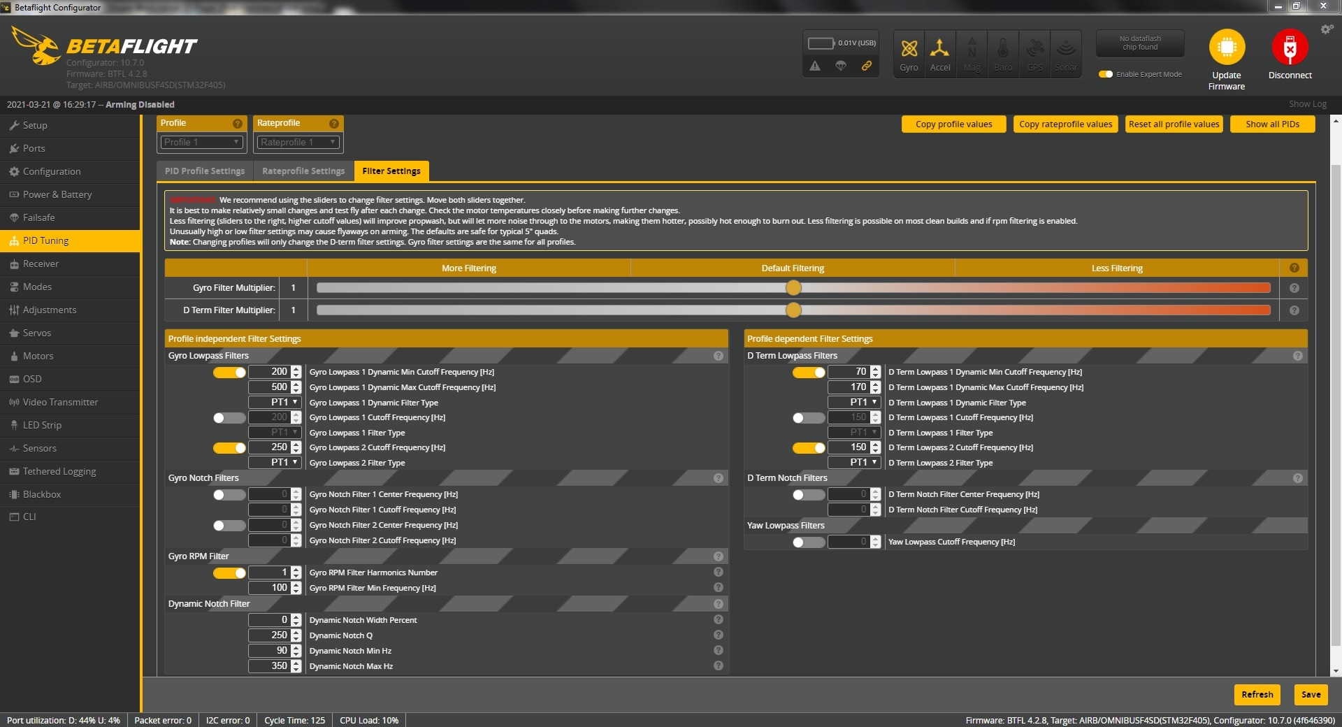 Betaflight Motor Configuration