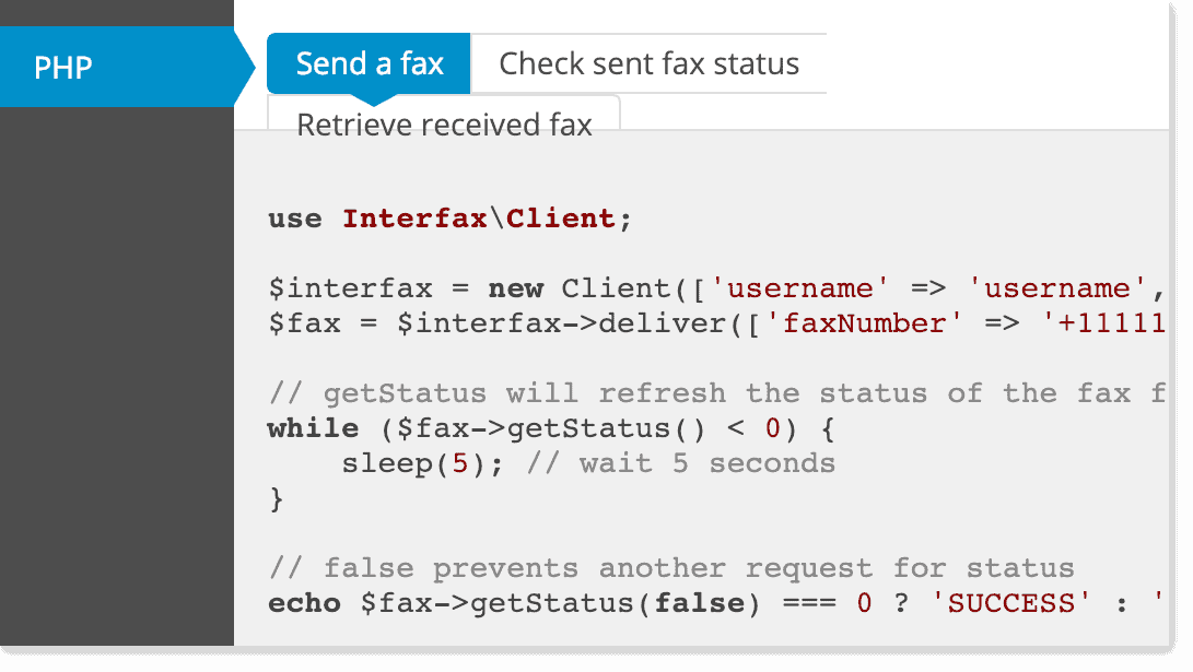 Send and Receive Faxes with InterFAX PHP Fax API