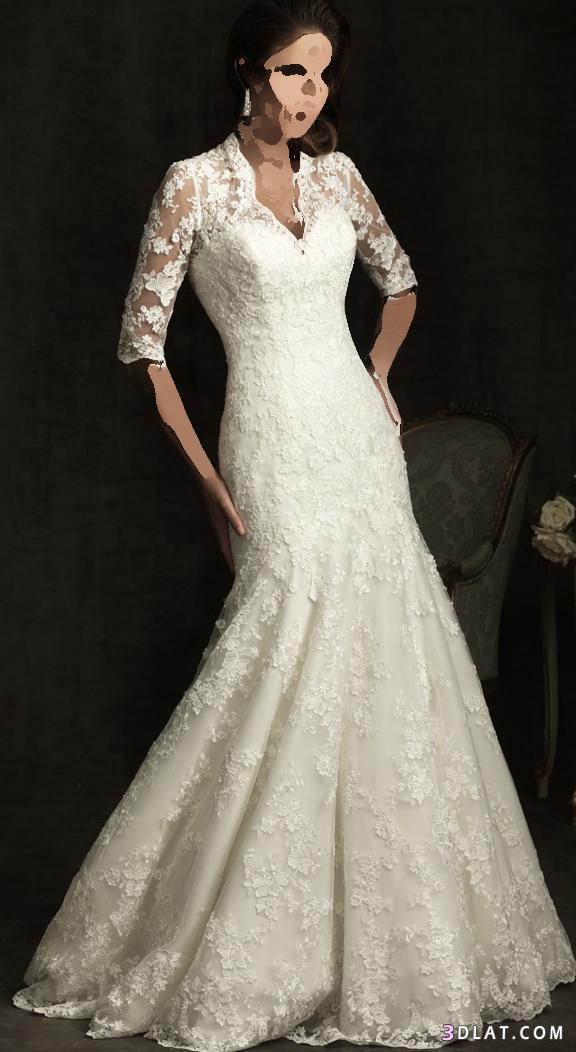 فستان زفاف دانتيل زهرة الأوركيدا